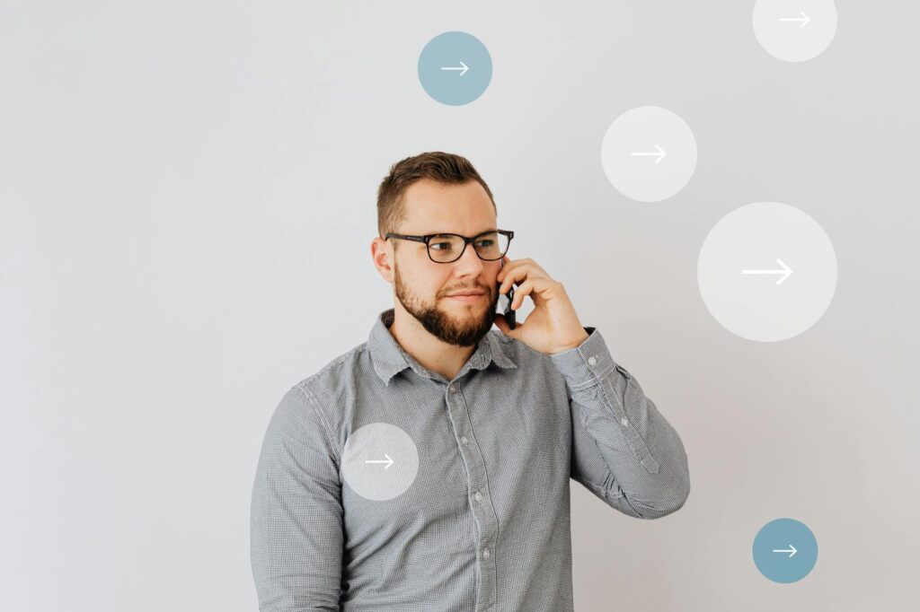 Professional using smartphone for business conversations and customer service interactions